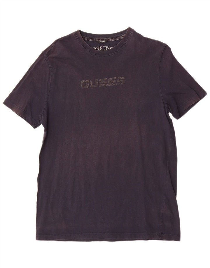 Мужская футболка Guess Regular с рисунком, большой размер, темно-синий, хлопок