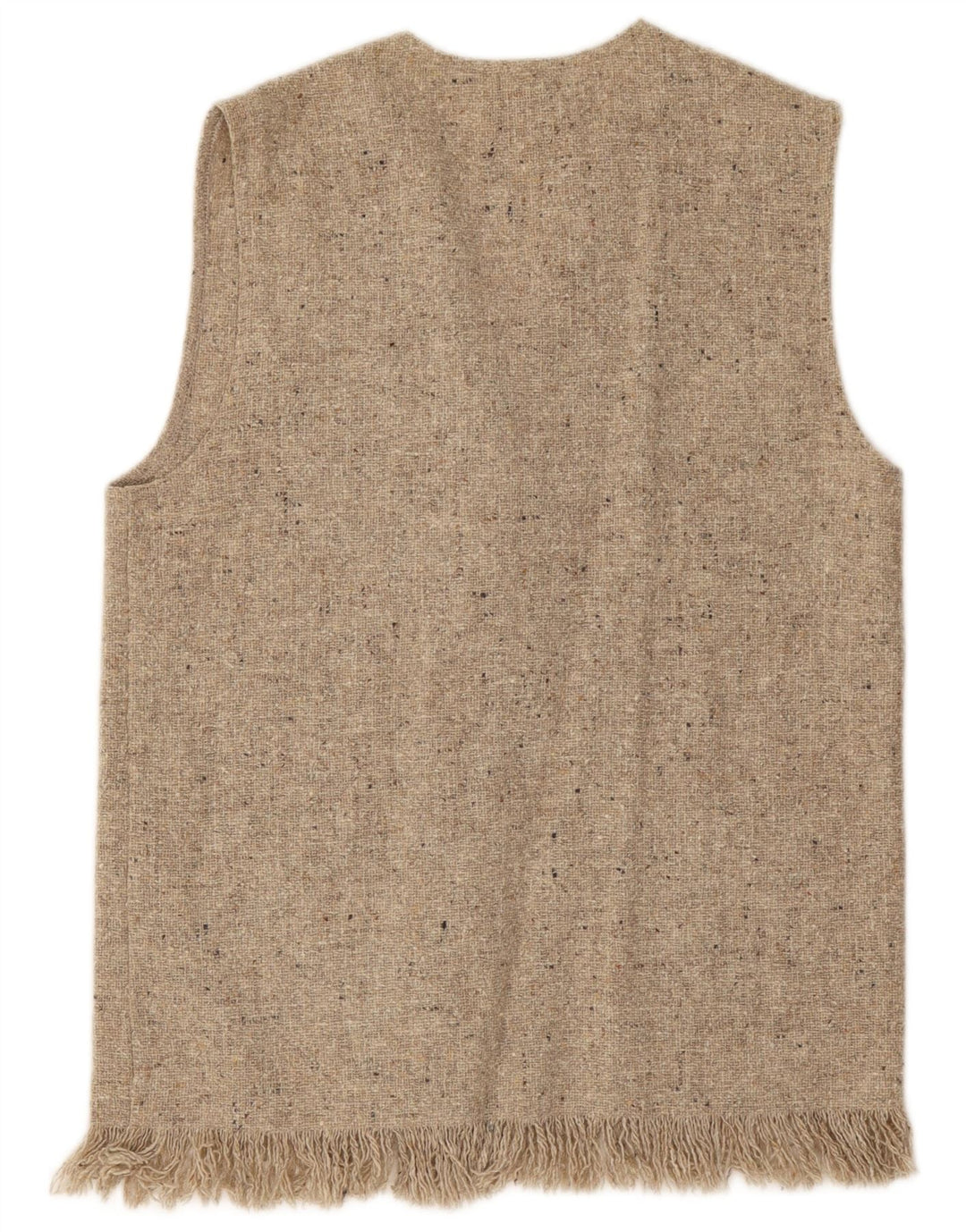 Винтажный женский кардиган без рукавов, Великобритания, 14, средний серый, шерстяной в крапинку