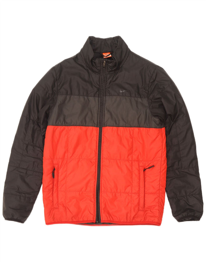 Мужская утепленная куртка Nike UK 36, маленькая, черная, полиэстер с цветными блоками
