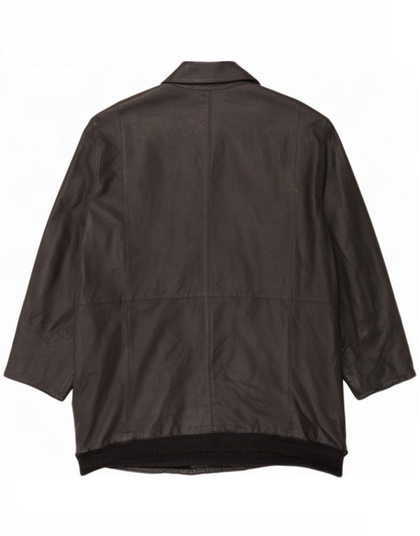 Винтажное мужское кожаное пальто UK 42 XL, черное