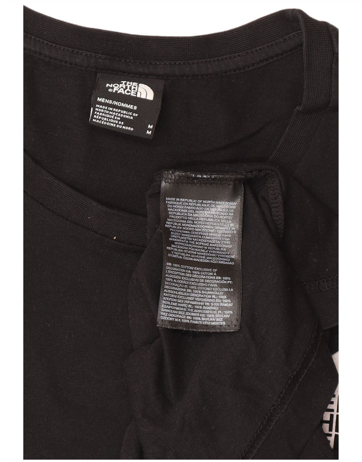 Мужская футболка с рисунком The North Face, хлопковый топ среднего размера, черный