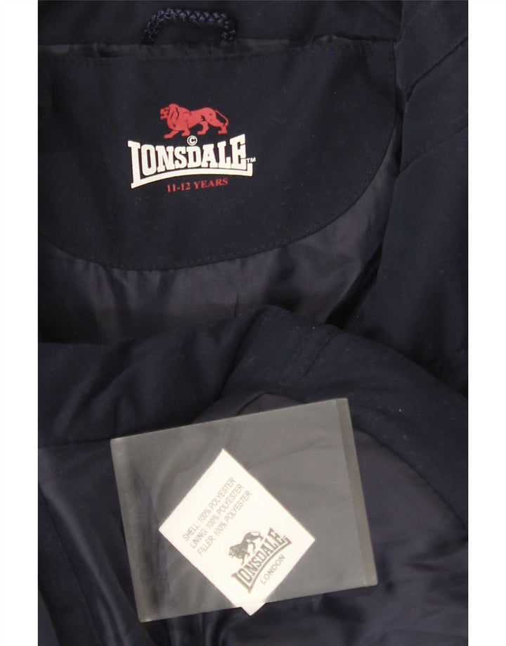 Утепленная куртка Lonsdale для девочек 11–12 лет, темно-синий полиэстер