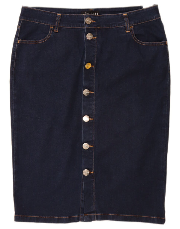 Женская джинсовая юбка Lipsy UK 16, большая W32, темно-синяя, хлопок