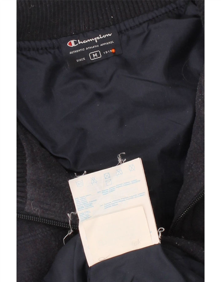 CHAMPION Mens Fleece Jacket UK 38 Medium Navy Blue Polyester