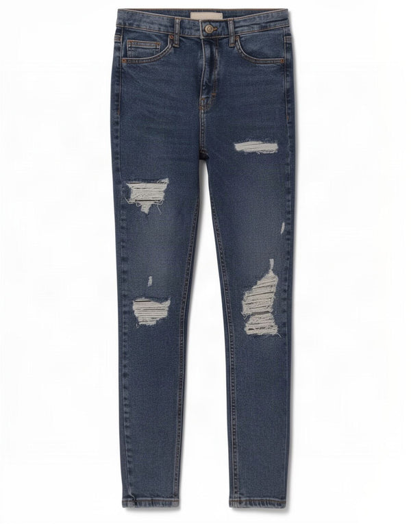 Женские потертые джинсы скинни Topshop Jamie W28 L27, синий хлопок