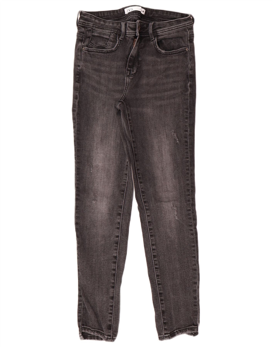 Женские джинсы скинни Zara EU 38, маленькие W28 L27, серые, хлопковые, классические