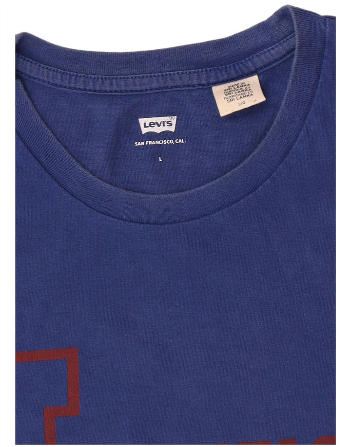Женская футболка с рисунком Levi's Top UK 16, большая синяя