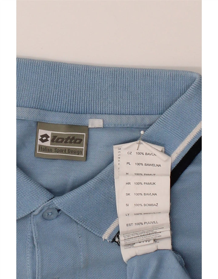 LOTTO Mens Polo Shirt Large Blue Cotton Vintage Lotto and Second-Hand Lotto from Messina Hembry 
