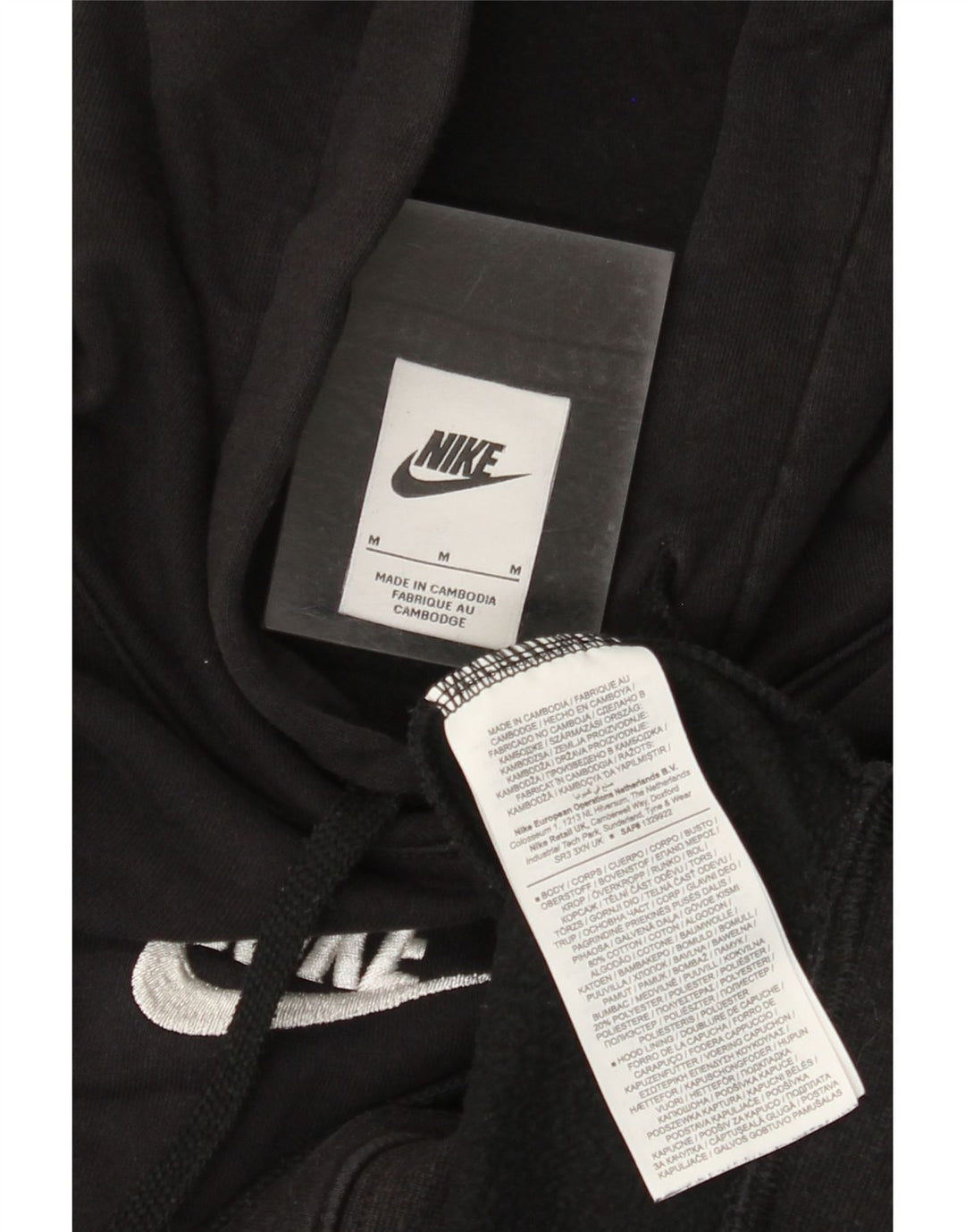 Мужской джемпер с капюшоном NIKE, черный, хлопковый, с цветными блоками