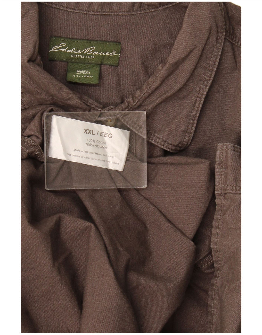 Мужская рубашка Eddie Bauer 2XL коричневая, хлопок