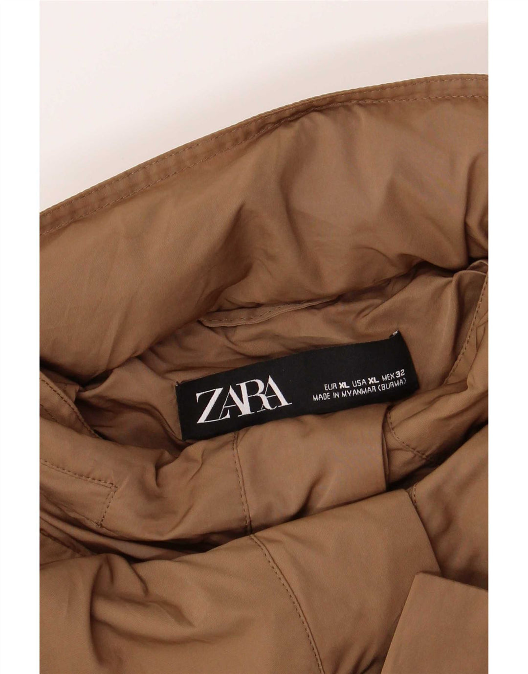 Женская дождевик стандартного кроя с капюшоном Zara XL, коричневый
