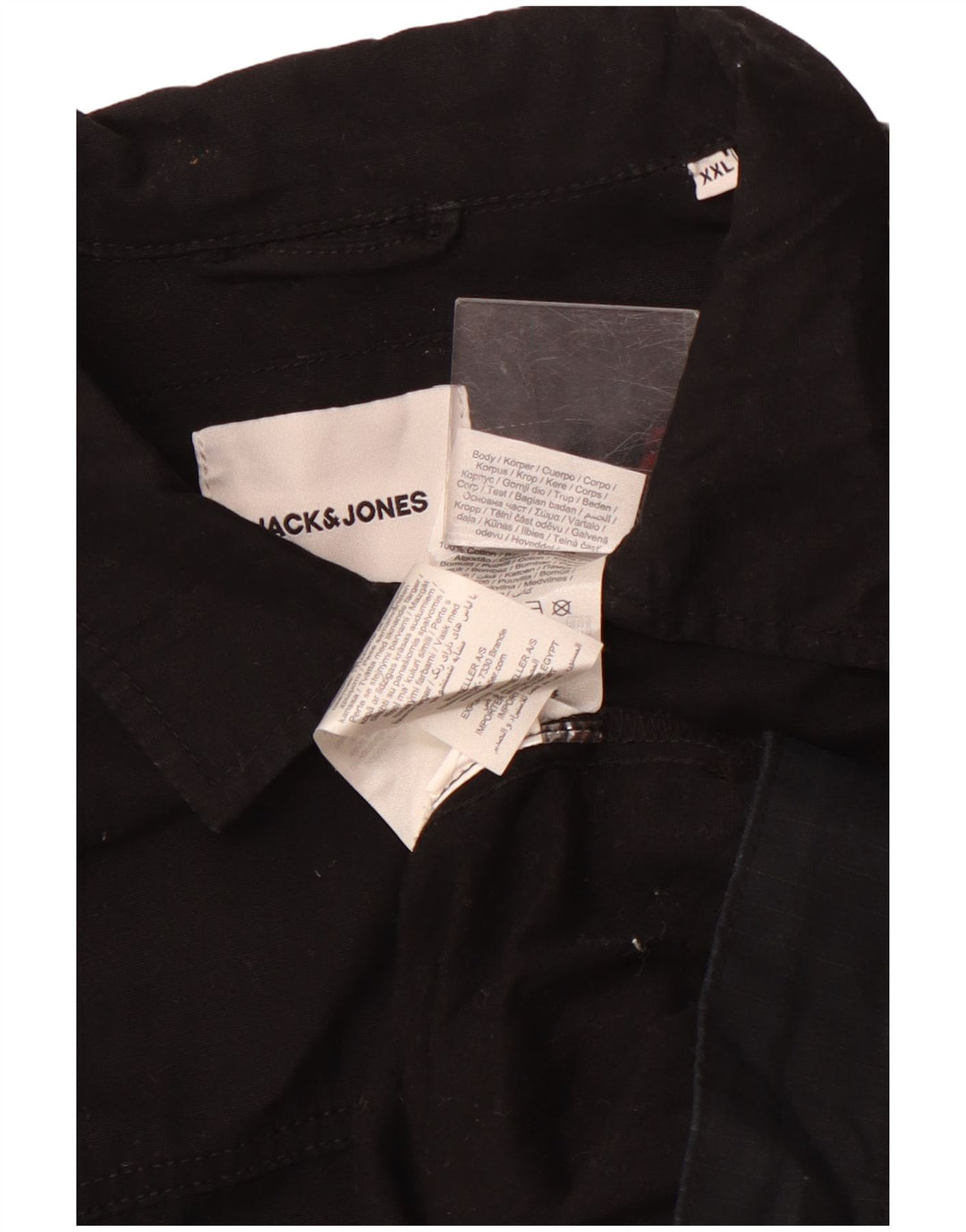 Мужская рубашка Jack & Jones 2XL, черный хлопок