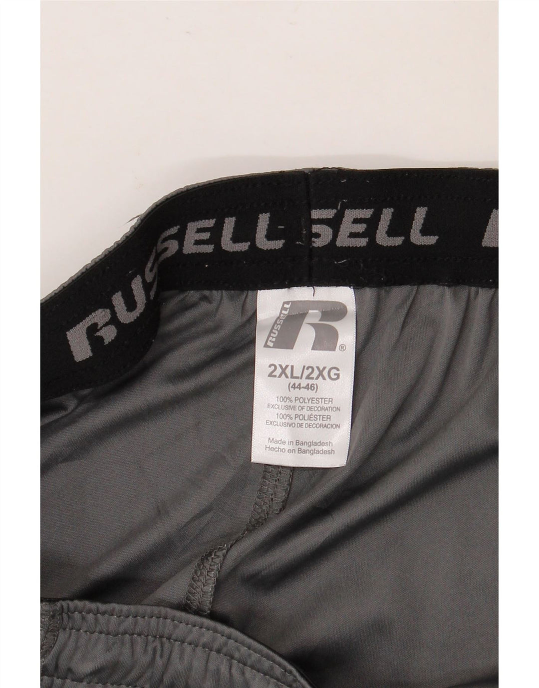 Мужские спортивные шорты RUSSELL ATHLETIC 2XL, серые, полиэстер с цветными блоками