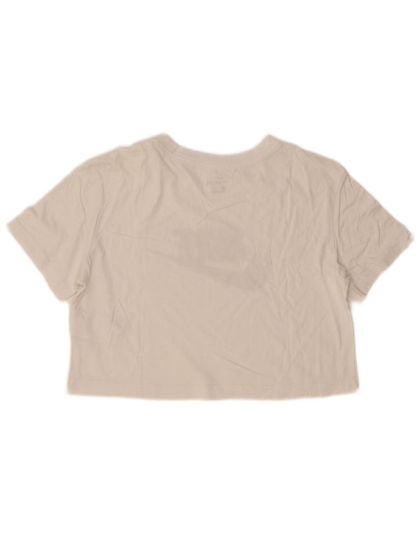 Женская укороченная футболка оверсайз с графическим рисунком Nike UK 6 XS Off White Cotton