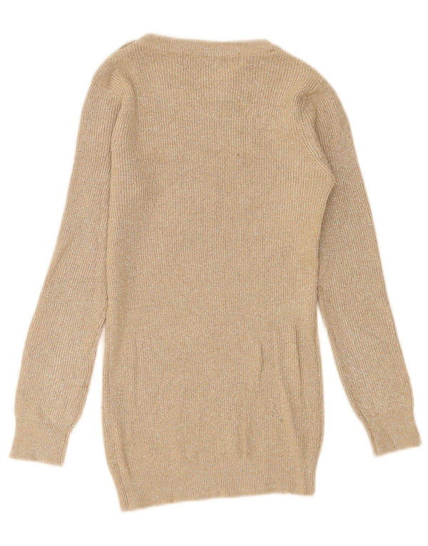 Zara Womens Boat Neck Jumper Sweater UK 8 Small Beige Flecked Viscose