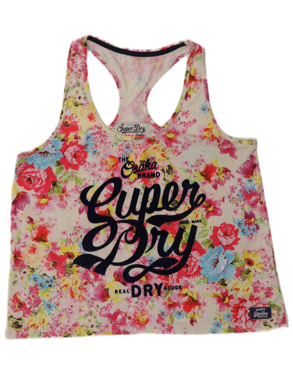Женский жилет с рисунком Superdry UK 16, большой разноцветный полиэстер с цветочным принтом