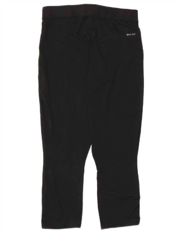 Женские укороченные леггинсы Nike Dri Fit UK 12, средний черный полиэстер