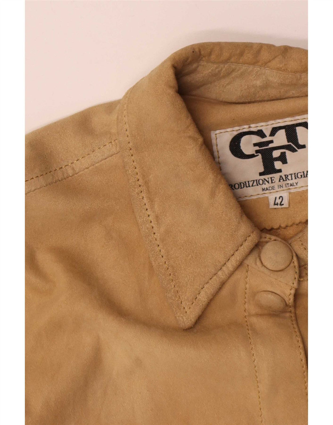 Винтажная женская замшевая рубашка IT 42 Medium Beige