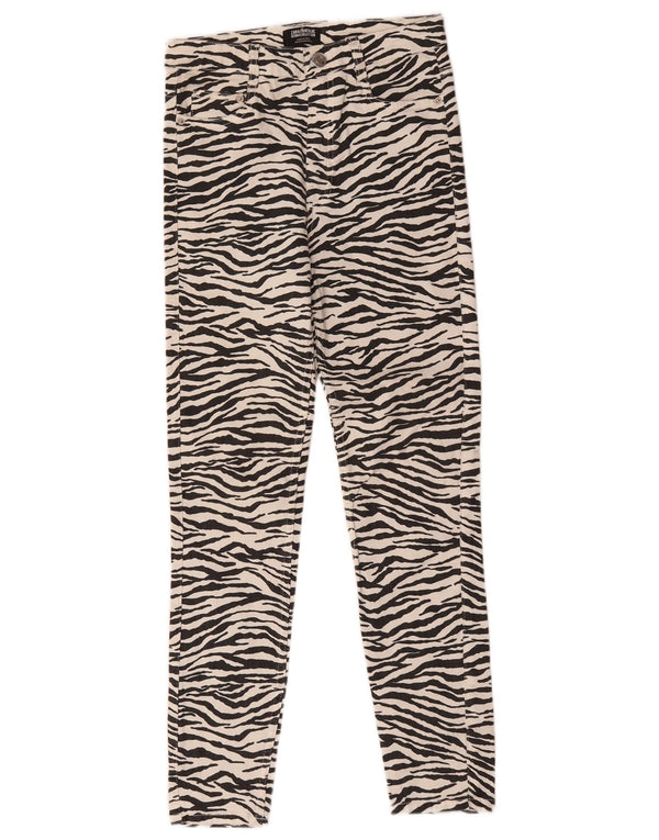 Женские джинсы Zara Trafaluc Slim EU 38, маленькие W28 L28, белые с животным принтом