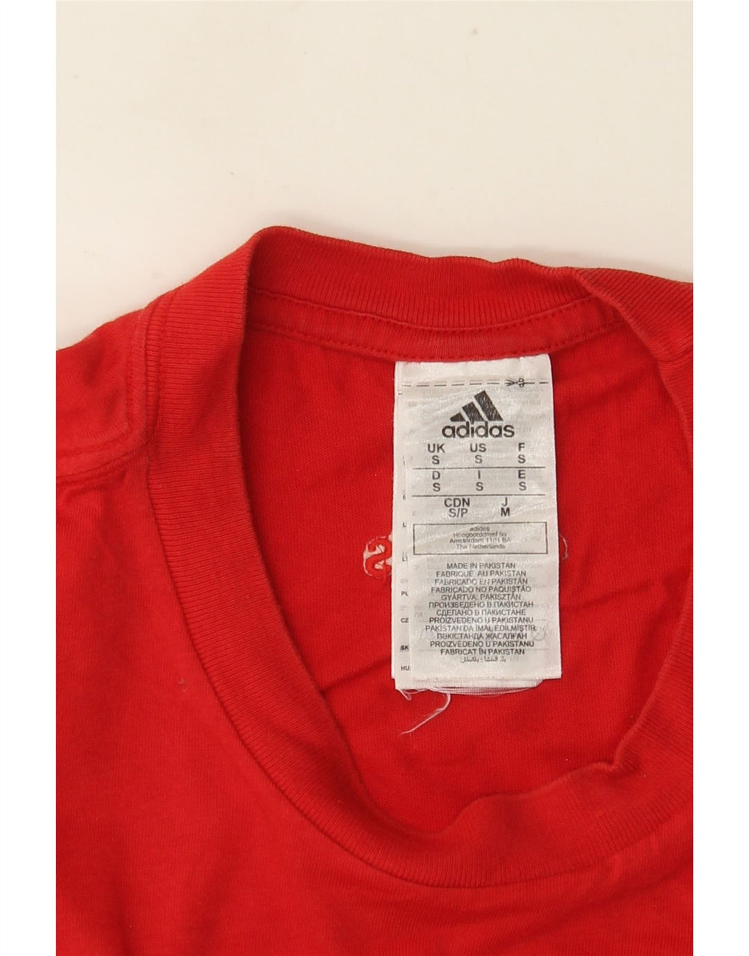ADIDAS Мужская футболка с рисунком, маленький красный хлопок