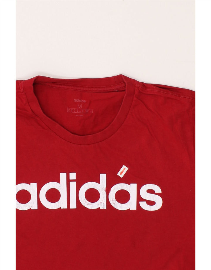 ADIDAS Mens Graphic T-Shirt Top Medium Red Cotton Vintage Adidas and Second-Hand Adidas from Messina Hembry 