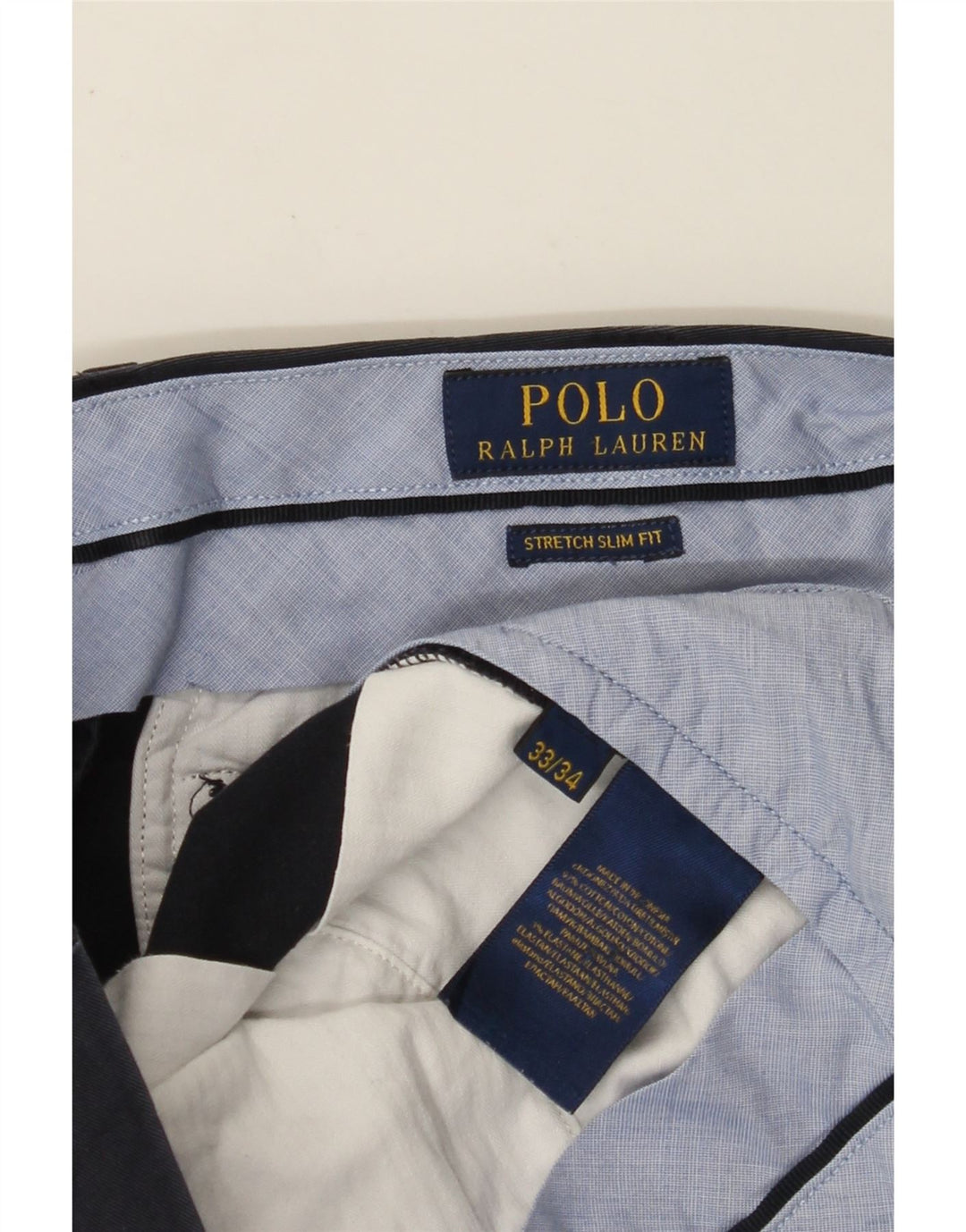 POLO RALPH LAUREN Мужские эластичные брюки узкого кроя W33 L34 Темно-синие