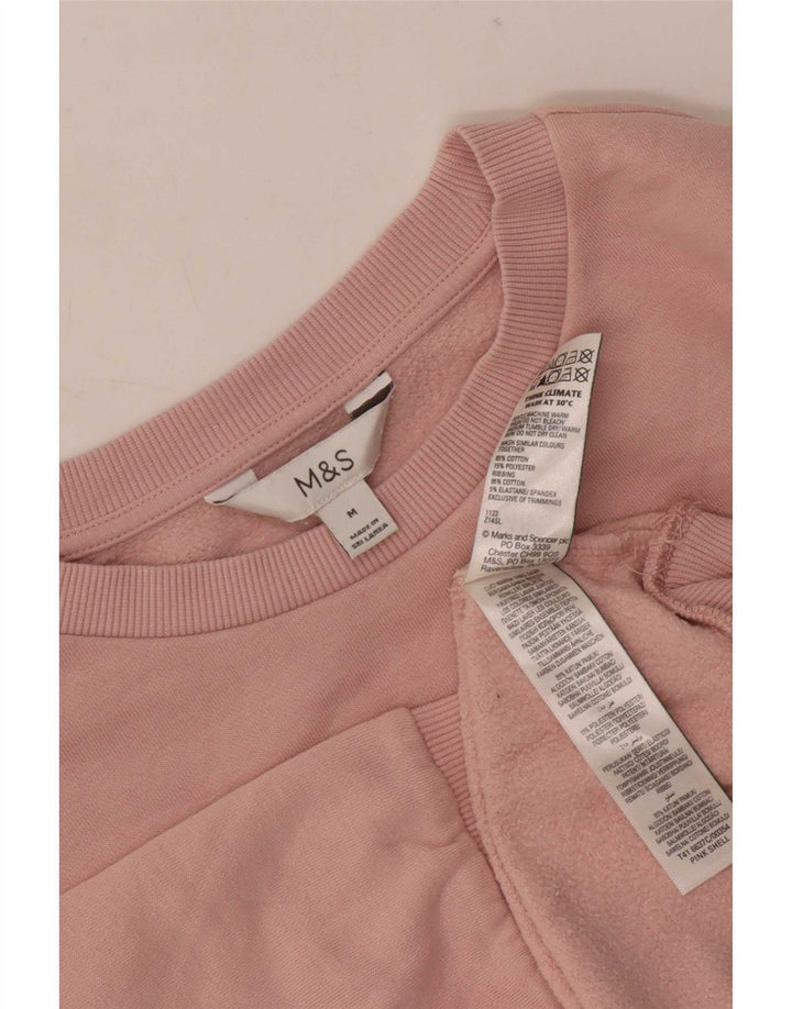 Женский джемпер оверсайз Marks & Spencer UK 14, хлопковый средний розовый