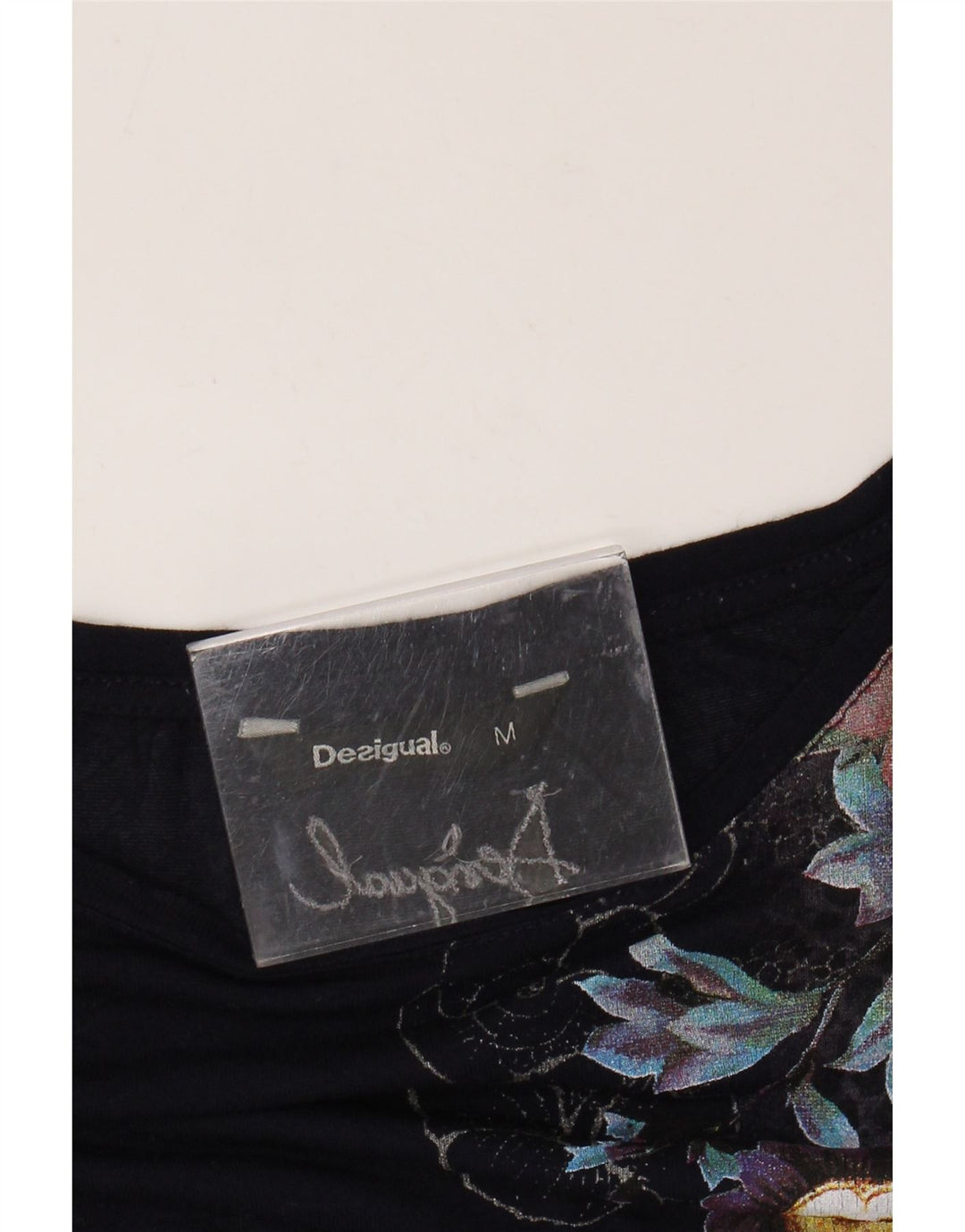 Женская туника с рисунком Desigual UK 14, средний темно-синий с цветочным принтом