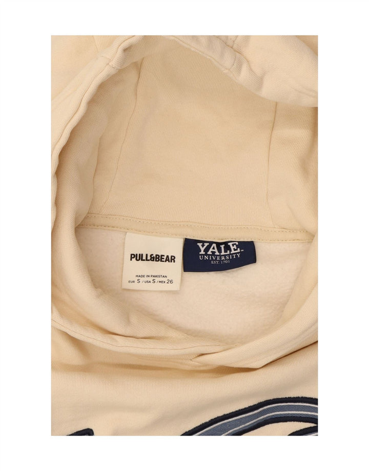 PULL & BEAR Womens Crop Hoodie Jumper UK 10 Small Off White Vintage Pull & Bear and Second-Hand Pull & Bear from Messina Hembry 