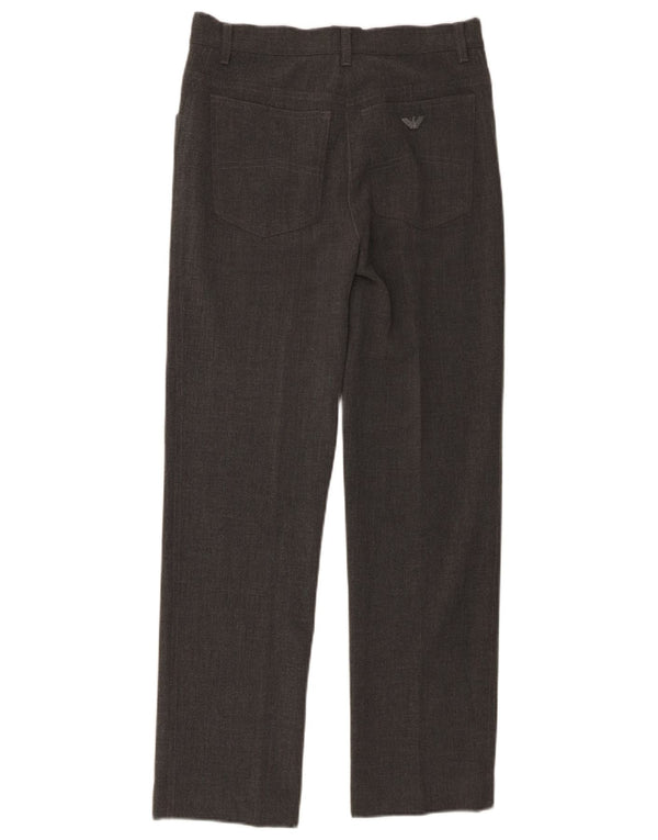 Женские прямые повседневные брюки Armani W30 L28 серые из полиэстера