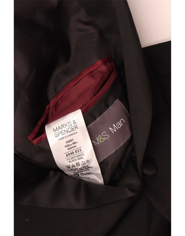 Мужской пиджак с 2 пуговицами Marks & Spencer UK 40, средний черный полиэстер