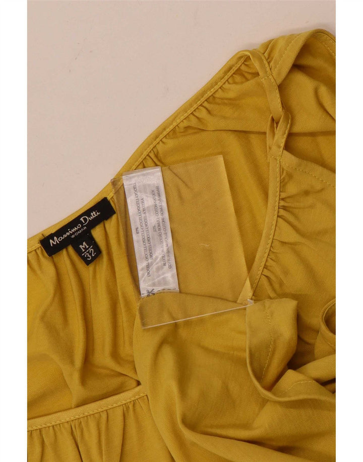 Женский топ на бретельках Massimo Dutti UK 14, средний желтый лиоцелл