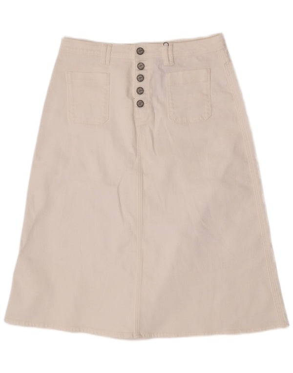 И/или женская джинсовая юбка-трапеция UK 16, большая W34, белый хлопок