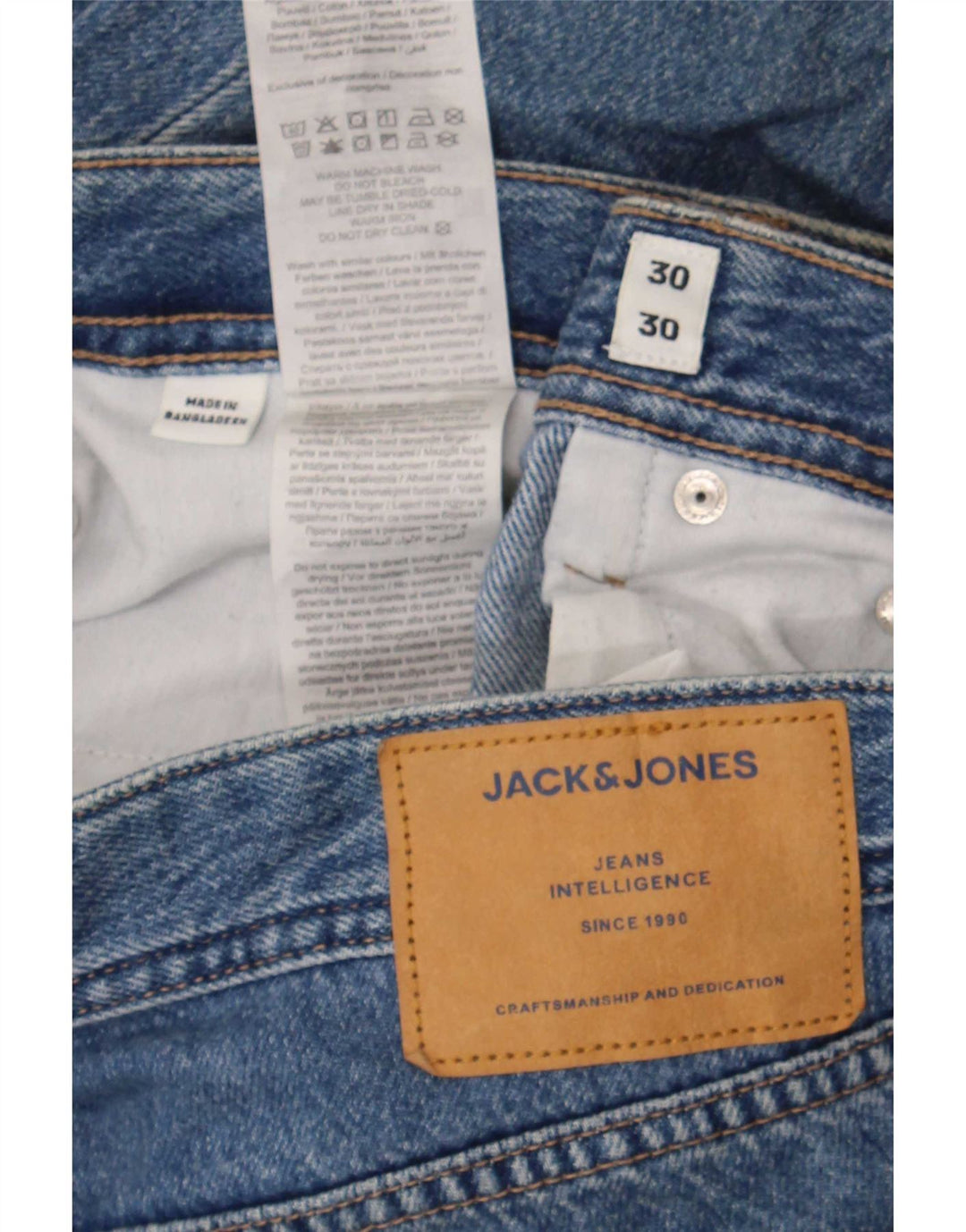 Мужские прямые джинсы Jack & Jones W30 L30 синие, хлопок