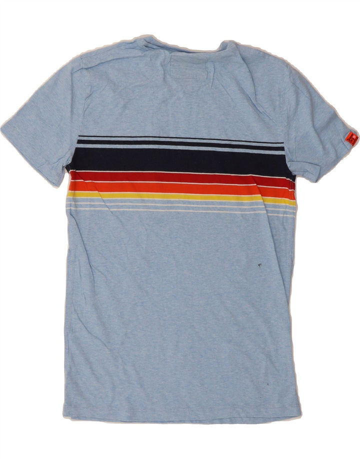 SUPERDRY Mens T-Shirt Top Small Blue Striped Cotton Vintage Superdry and Second-Hand Superdry from Messina Hembry 