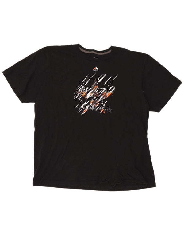 Мужская футболка Majestic Houston Astons с рисунком, 2XL, черный хлопок