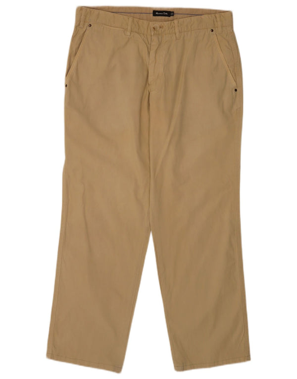 Мужские прямые брюки чинос Massimo Dutti EU 44, большие W34 L28, бежевый хлопок