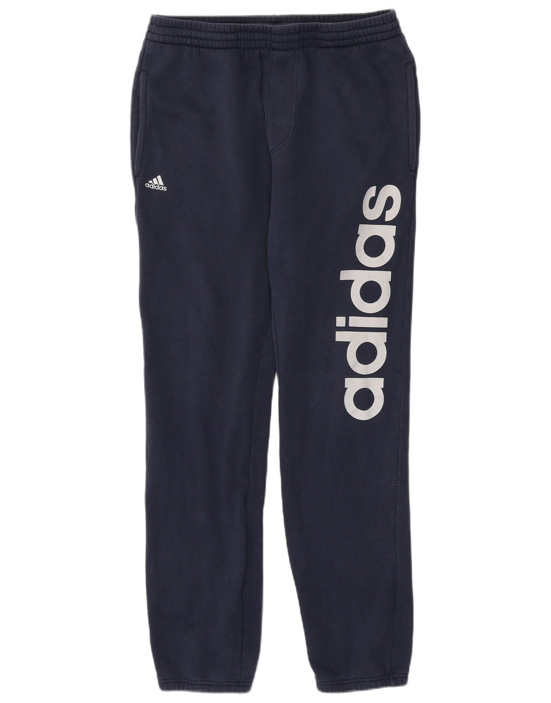 Мужские спортивные брюки Adidas Climalite с графическим принтом, брюки для бега, средние, темно-синие