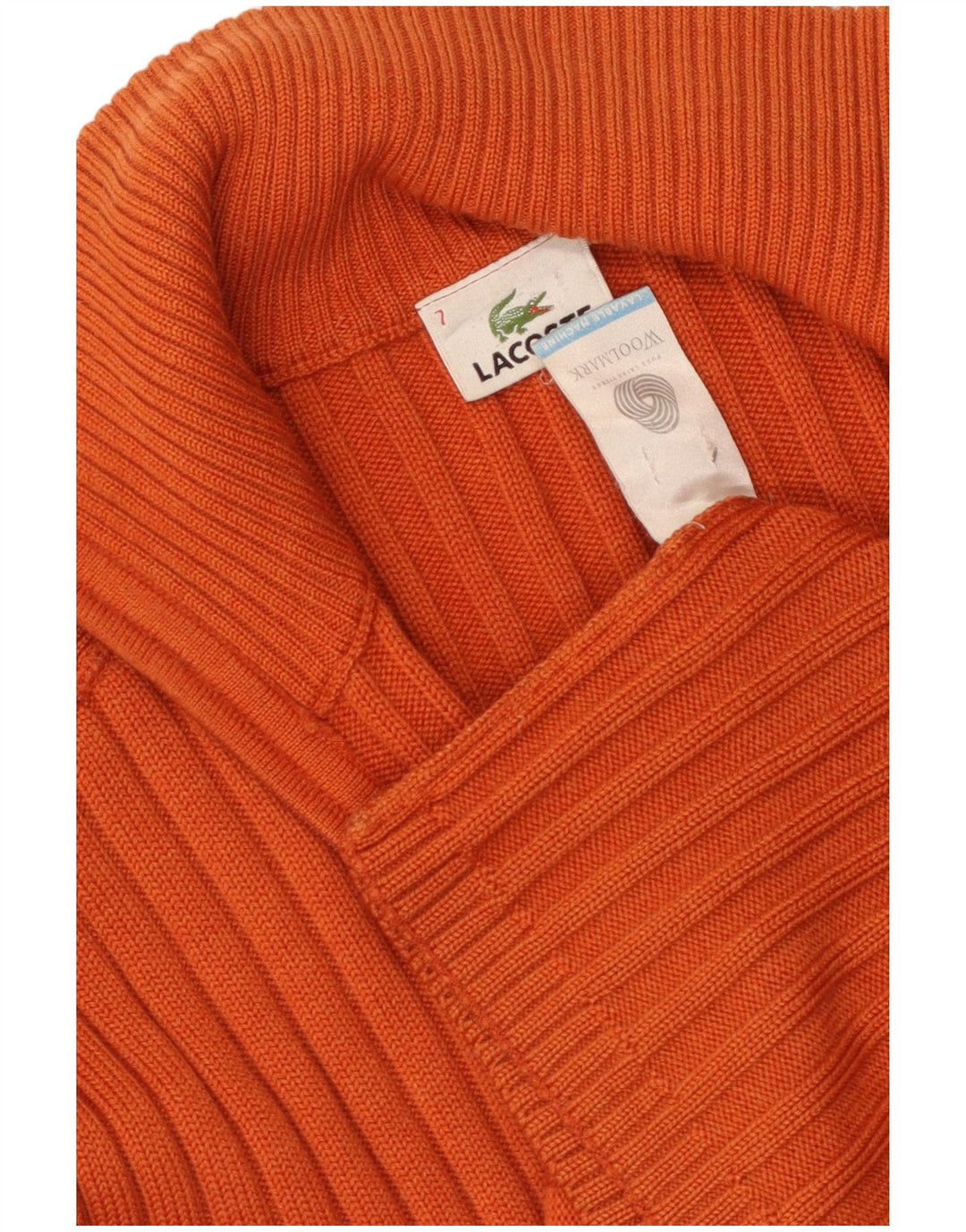 Мужской кардиган LACOSTE, свитер, размер 7 2XL, оранжевый, шерсть