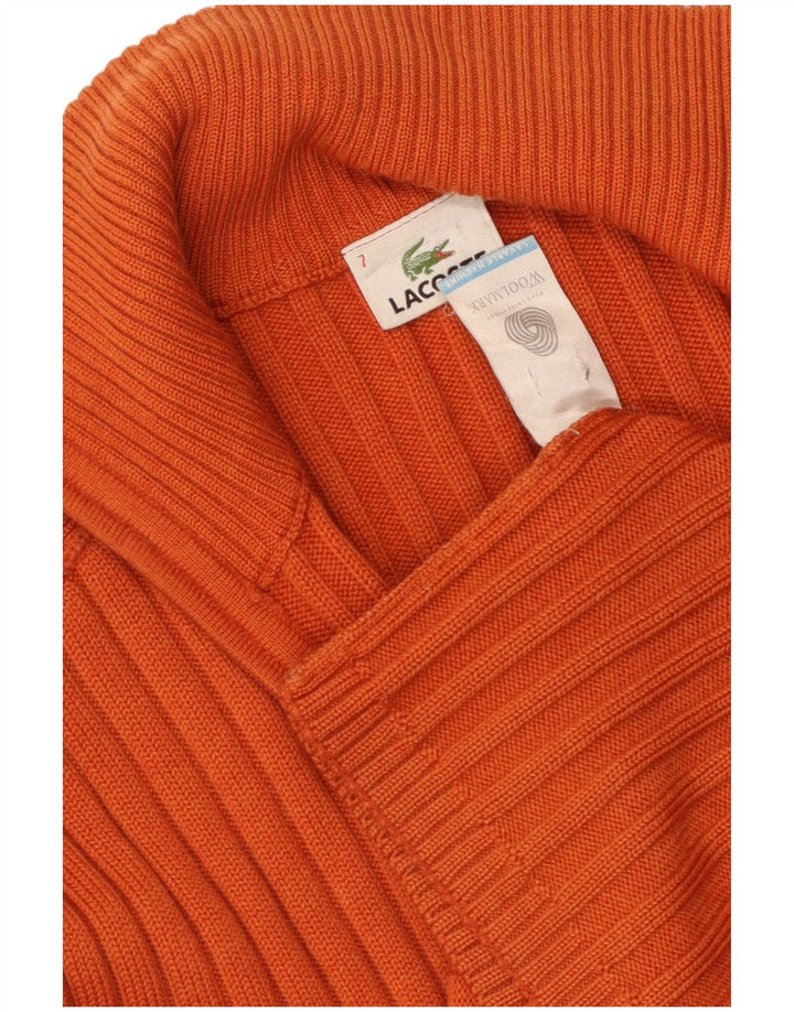 Мужской кардиган LACOSTE, свитер, размер 7 2XL, оранжевый, шерсть