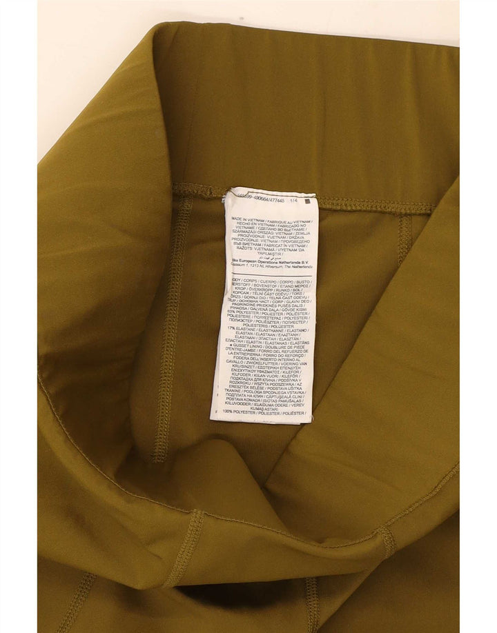 Женские леггинсы с рисунком Nike UK 10, малый размер, цвет хаки, полиэстер