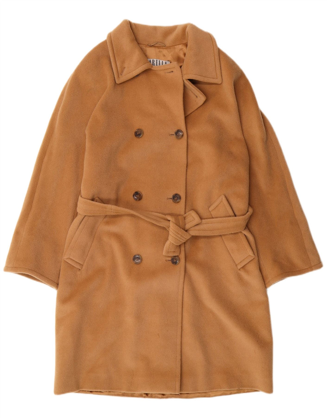 MARELLA Женское двубортное пальто UK 12 Medium Beige из натуральной шерсти Classic