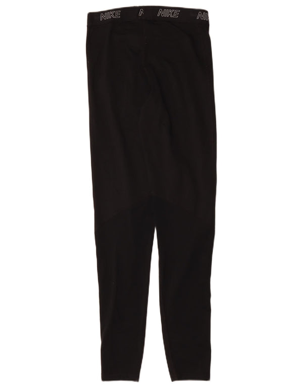 Nike Womens Graphic Leggings UK 12 Medium Black Polyester