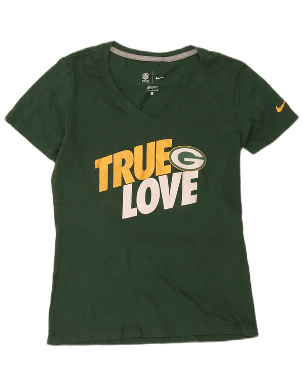 Женская футболка с рисунком Nike Green Bay Packers, топ UK 14, большой хлопок