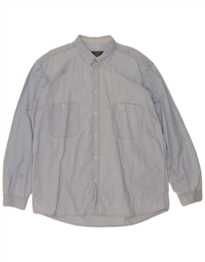 Мужская рубашка VINTAGE XL, синяя, хлопок