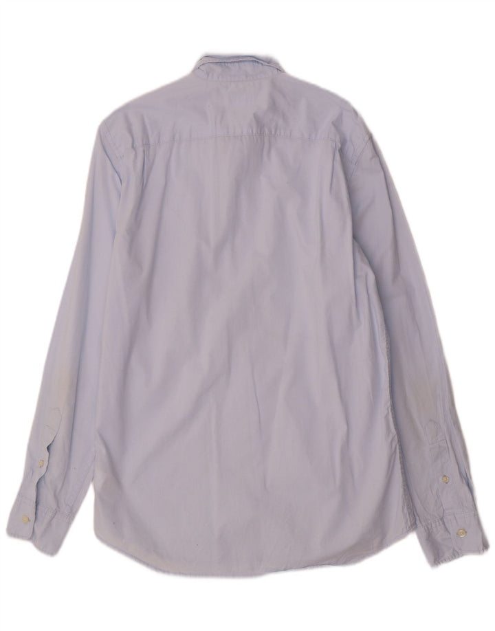 Мужская рубашка приталенного кроя Gap, хлопок среднего синего цвета