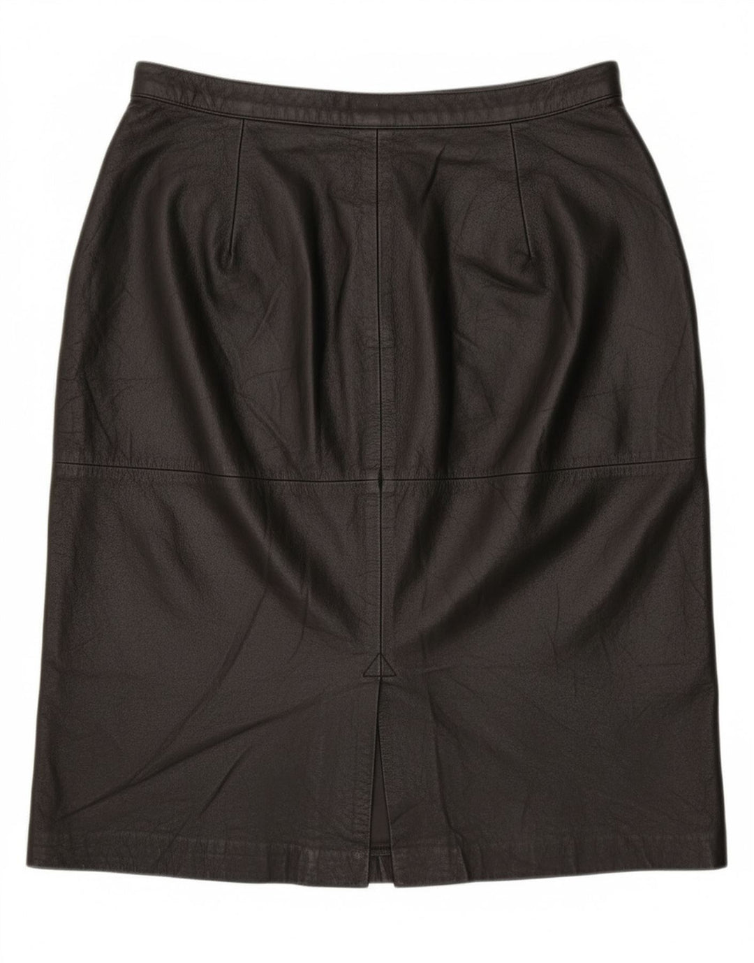 Винтажная женская кожаная юбка UK 16, большая черная кожа W30