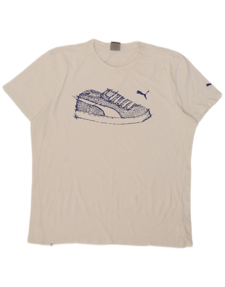 Мужская футболка с рисунком Puma 2XL, белый хлопок