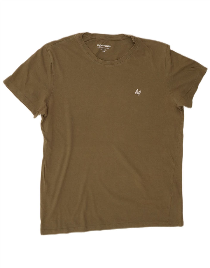 Мужская футболка JACK & JONES, средний цвет, хаки, хлопок
