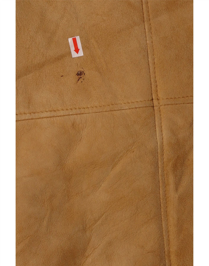 Винтажная женская дубленка из шерпа UK 14, большая, бежевая